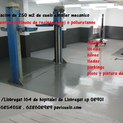 PAVIMENTO DE RESINA EPOXI  EN TALLER MECANICO
