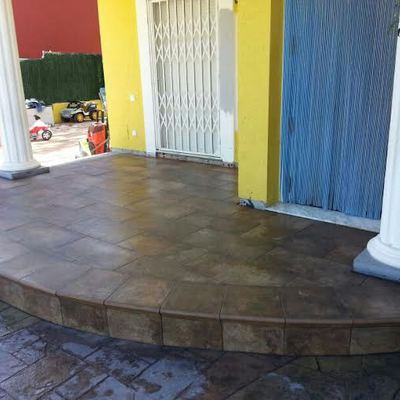 Pavimento terraza curva