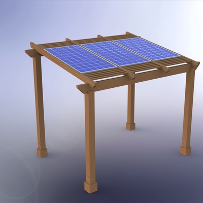 Diseño Pérgola para bombeo de piscina PergoPool de Prosolux