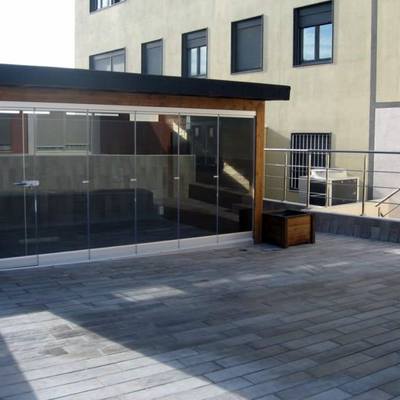 PERGOLA MADERA Y CRISTAL LUMON