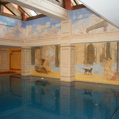 Pintura mural en piscina