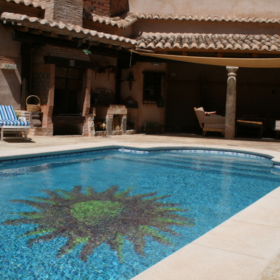 PISCINA CON DIBUJO DE GRESITE