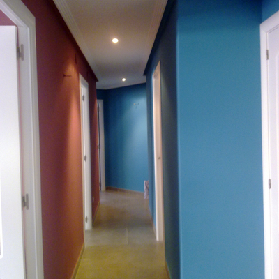  piso de gota  a liso y en colores (pasillo)