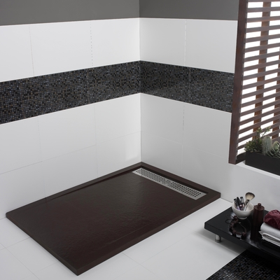 plato de ducha de resina con textura piedra