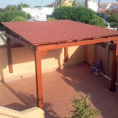 Porche a 1 agua con Tegola