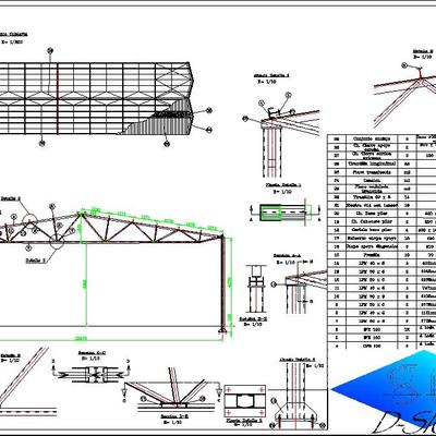 Portico en celosía nave industrial.