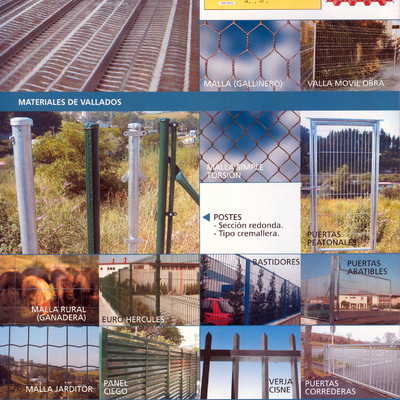 Postes, mallas y puertas para vallados, nervometal.
