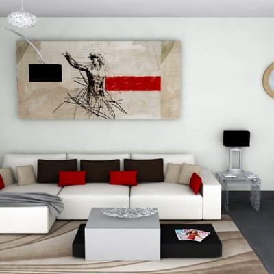 Propuesta decorativa de salón para piso en Ronda.