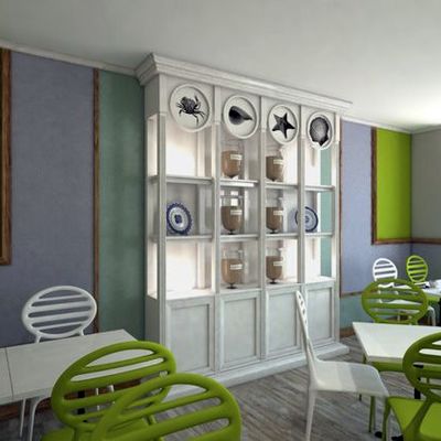 Proyecto de decoración de local en madrid. Restaurante La Terraza de Salud. 