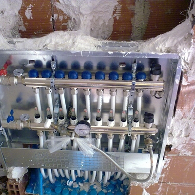 Prueba de presión en suelo radiante.