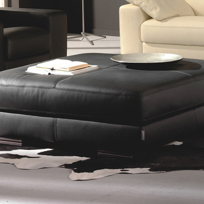 Puff piel mesa en piel natural