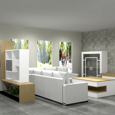 Salón comedor con recibidor integrado.