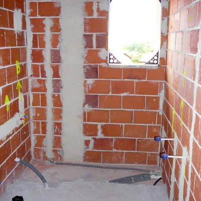 reforma de baño azul