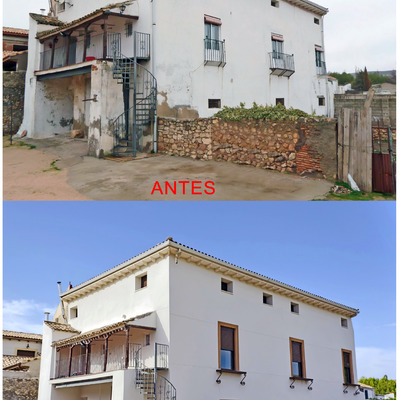 Rehabilitación y refuerzo de fachada (Antes y despues)