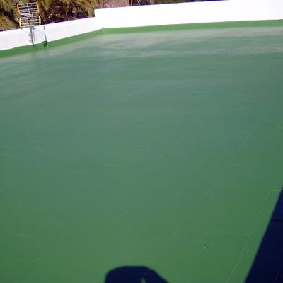 REPARACION DE TERRAZA CON PINTURA IMPERMEABILIZANTE VERDE