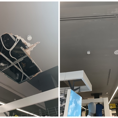 Reparación y pintura techo local comercial