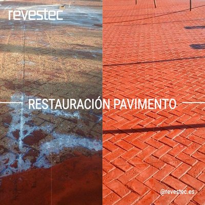 Restauración de pavimento de hormigón impreso