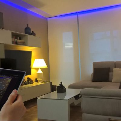 Salón de un piso reformado en el centro de Zaragoza