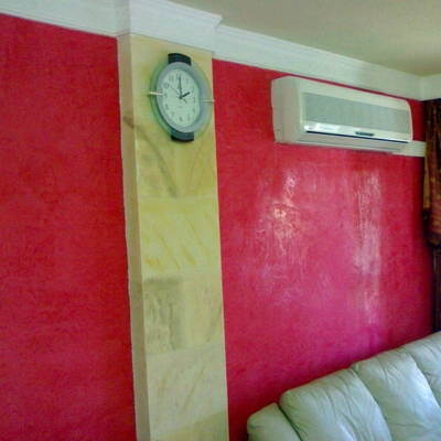 SALON DECORADO EN ESTUCO,E,IMITACION A PIEDRA DE SALAMANCA