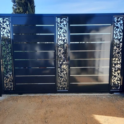 Puerta corredera de diseño en gris 7016 brillo