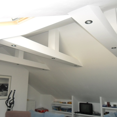 Techo abuardillado  y vigas