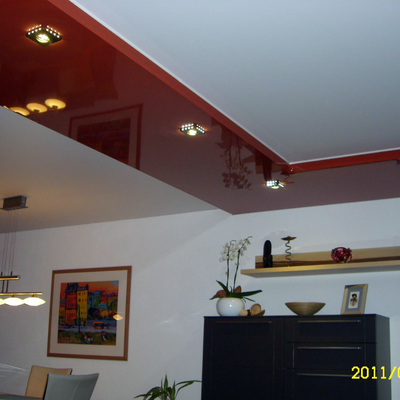 Techo tensado lacado en dos clores