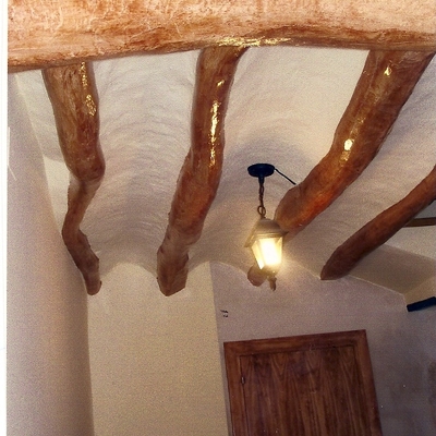 Techos y maderos despues de rehabilitación