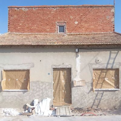 Tejado antes de proyectar espuma