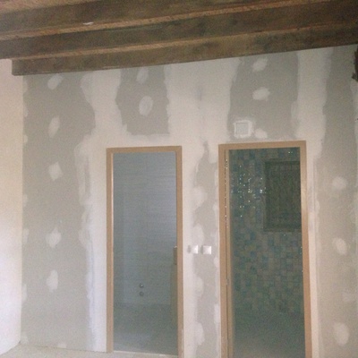 Trabajos de pladur en casa rural