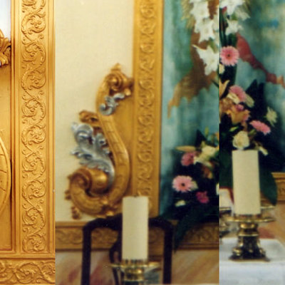 Trabajos de policromía laterales altar mayor Iglesia de la Cruz (Sangonera la Verde).