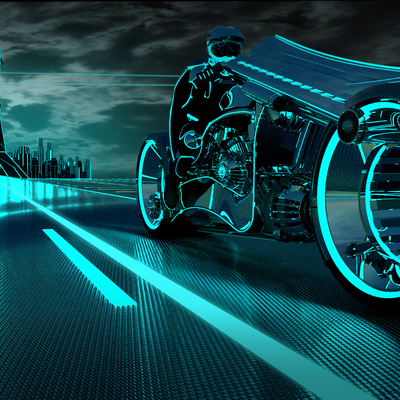 Render 3D Choper Tron