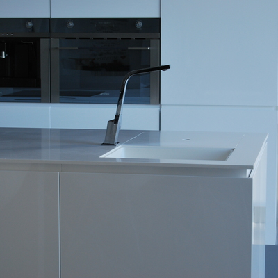 Cocina Lacada Blanco-Gris