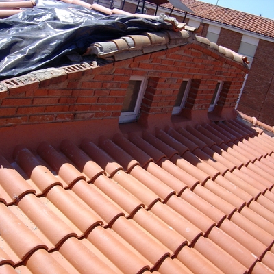 Vista parcial de la cobertura de teja