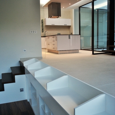 Vivienda unifamiliar. Mueble revistero