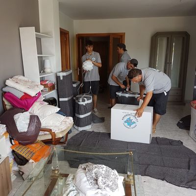 Trabajando en una mudanza de hogar