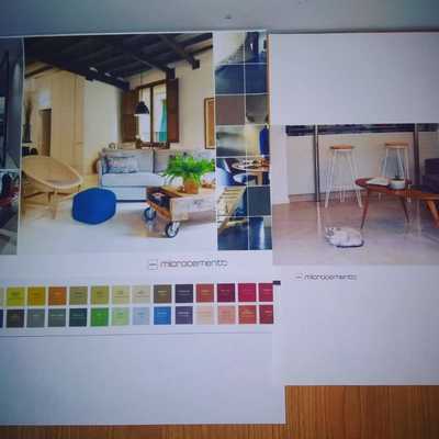 Muestrario de microcementos.