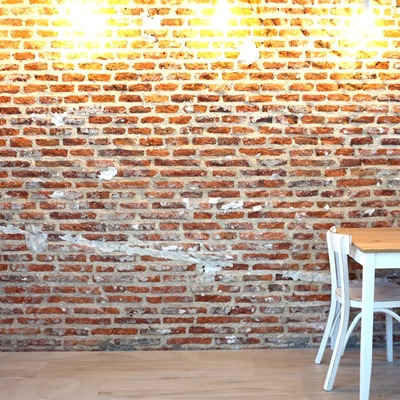 Pared interior de ladrillo visto