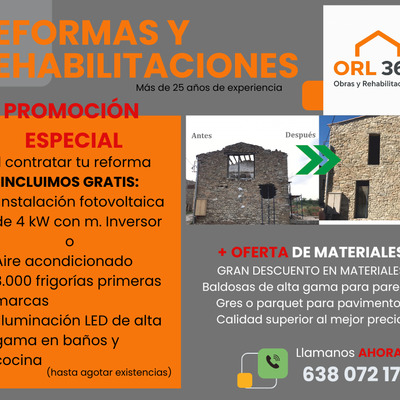 Reformas integrales en Lleida con promoción especial | ORL Rehabilitaciones