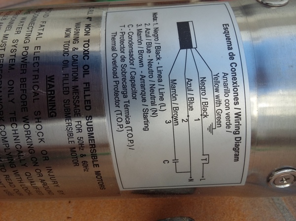 Instalación bomba sumergible.