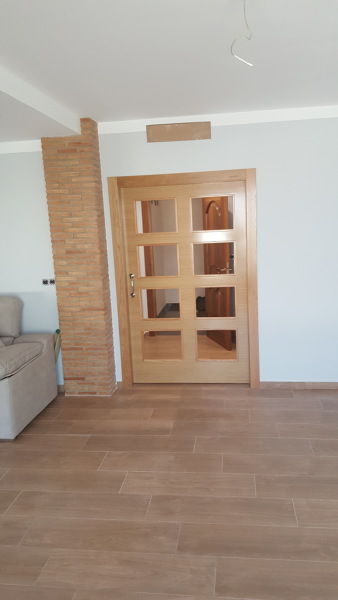 puerta corredera comedor cristalera medida especial--color roble