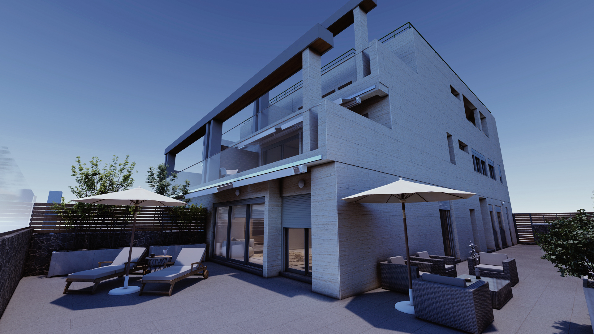 Render exterior de vivienda Dúplex