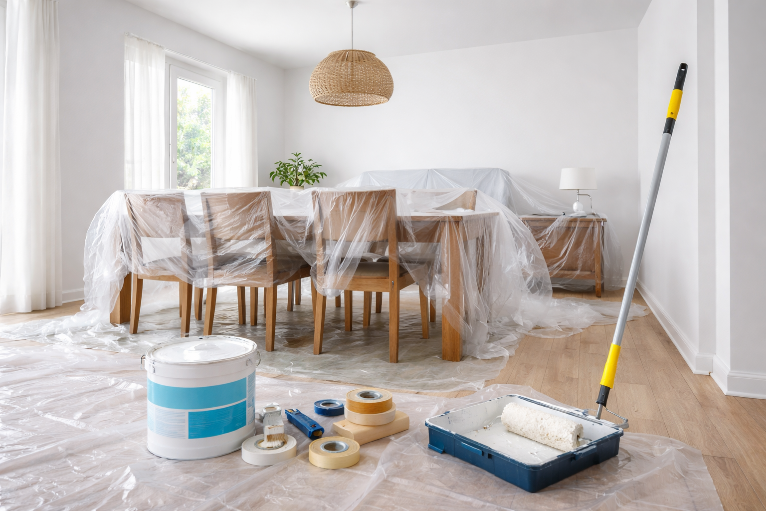 Comedor recién pintado