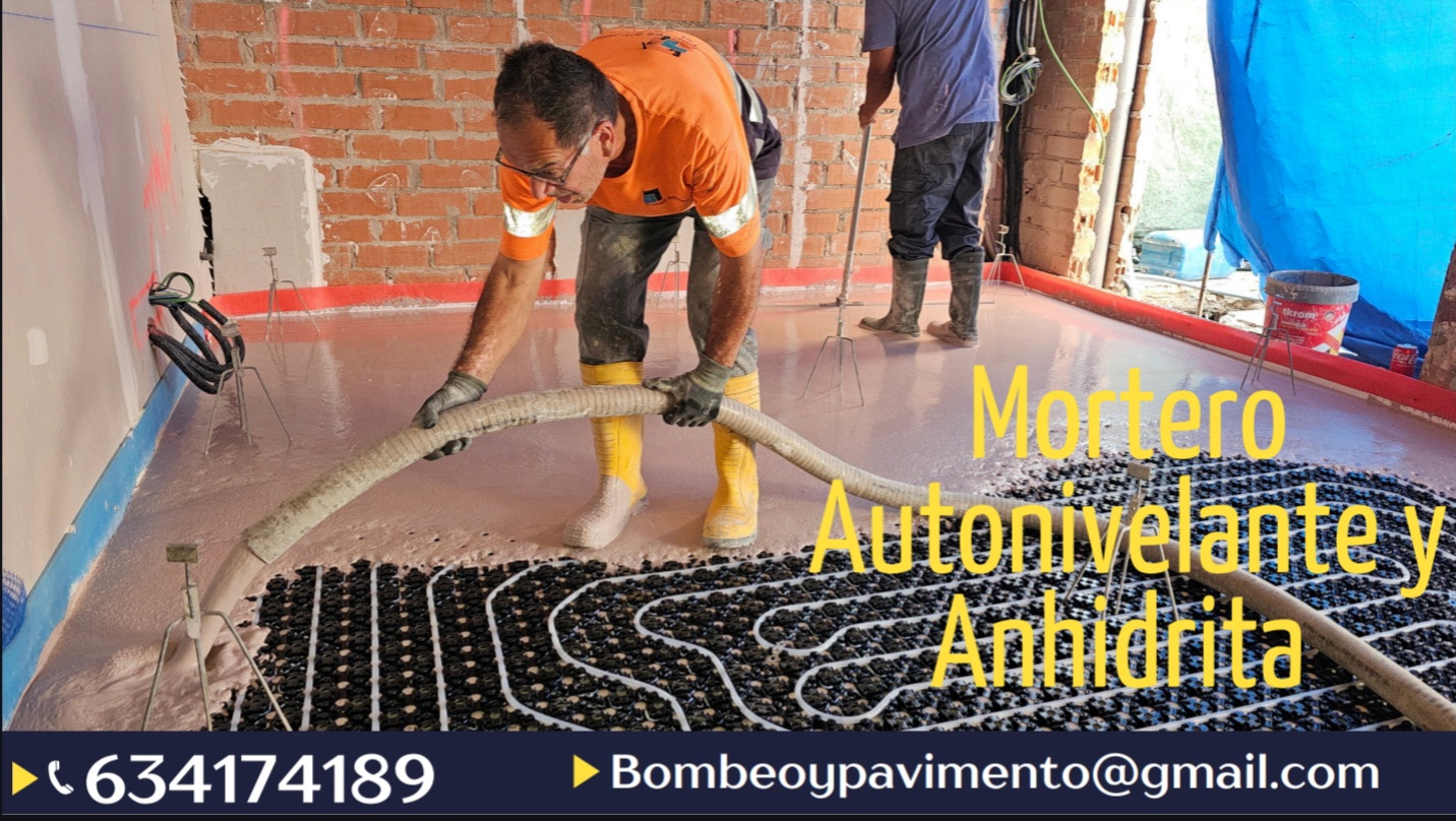 Mortero autonivelante y anhidrita para suelo radiante