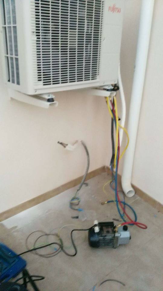 Instalación de aire acondicionado.