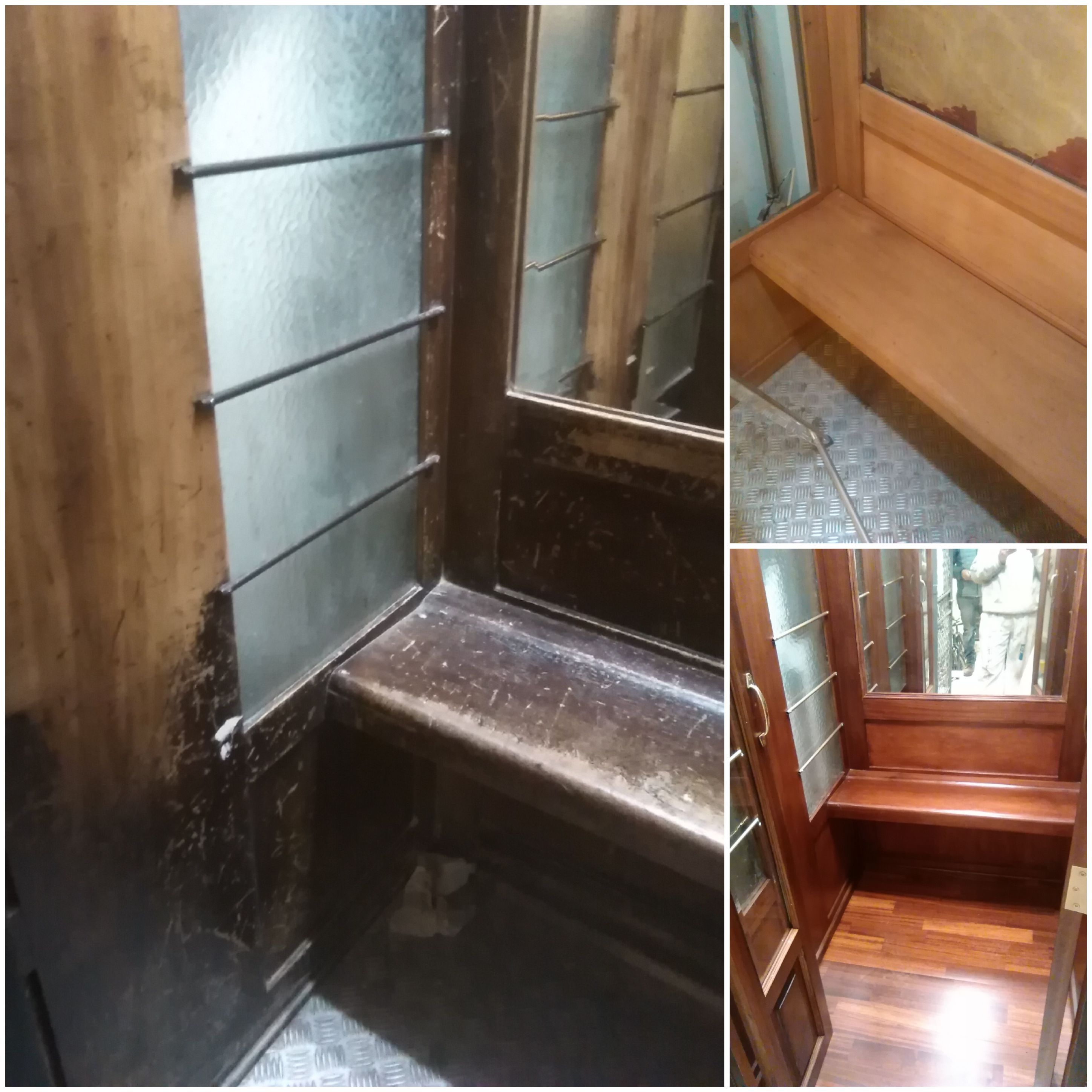 Restauración de ascensor en calle Florida Blanca, Barcelona