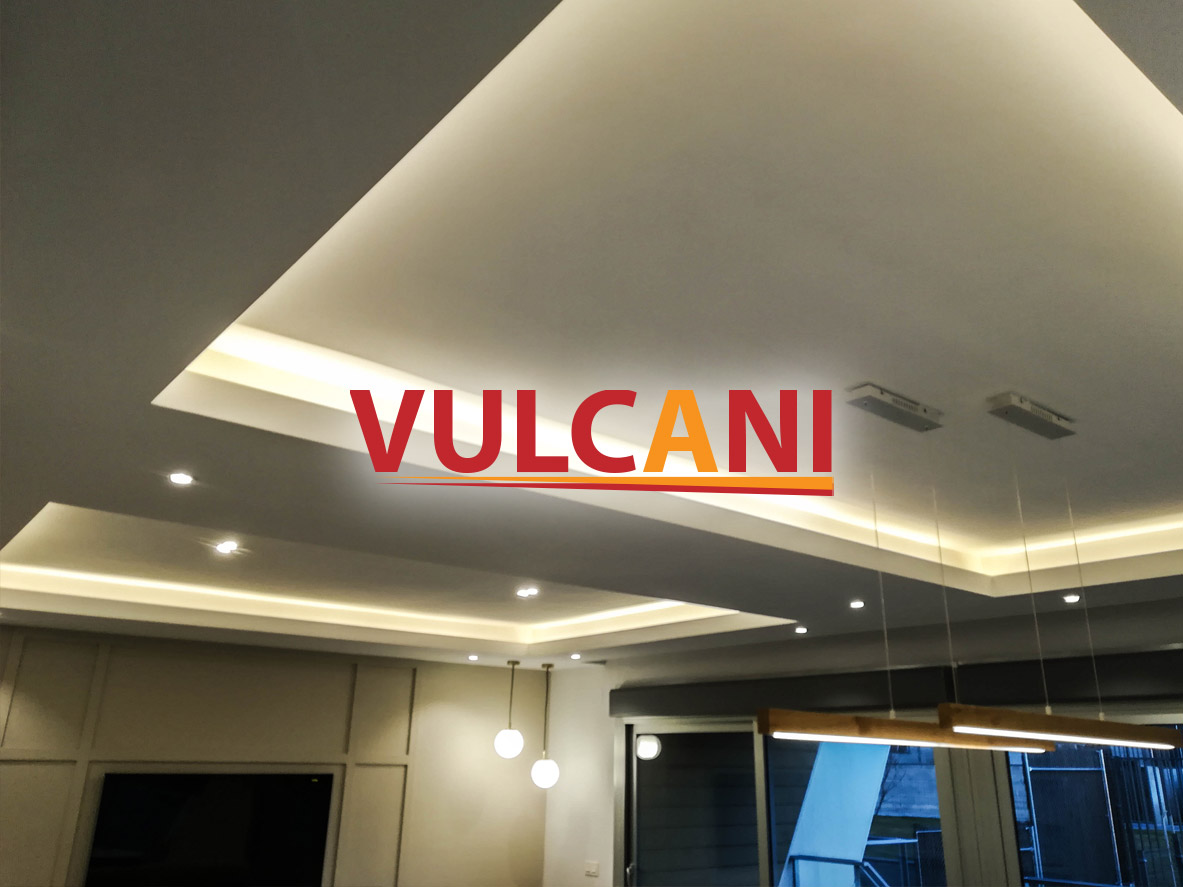 Salón moderno iluminado con leds diseño