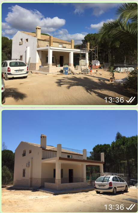 Casa de campo con paredes y testeros