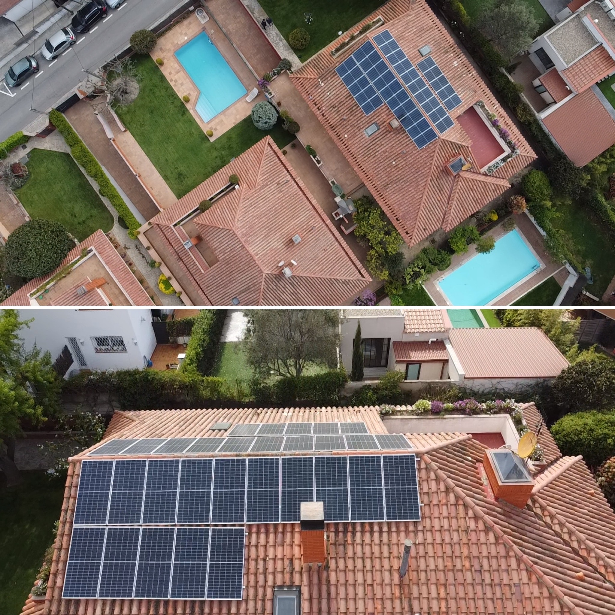 Reciente instalación placas solares fotovoltaica