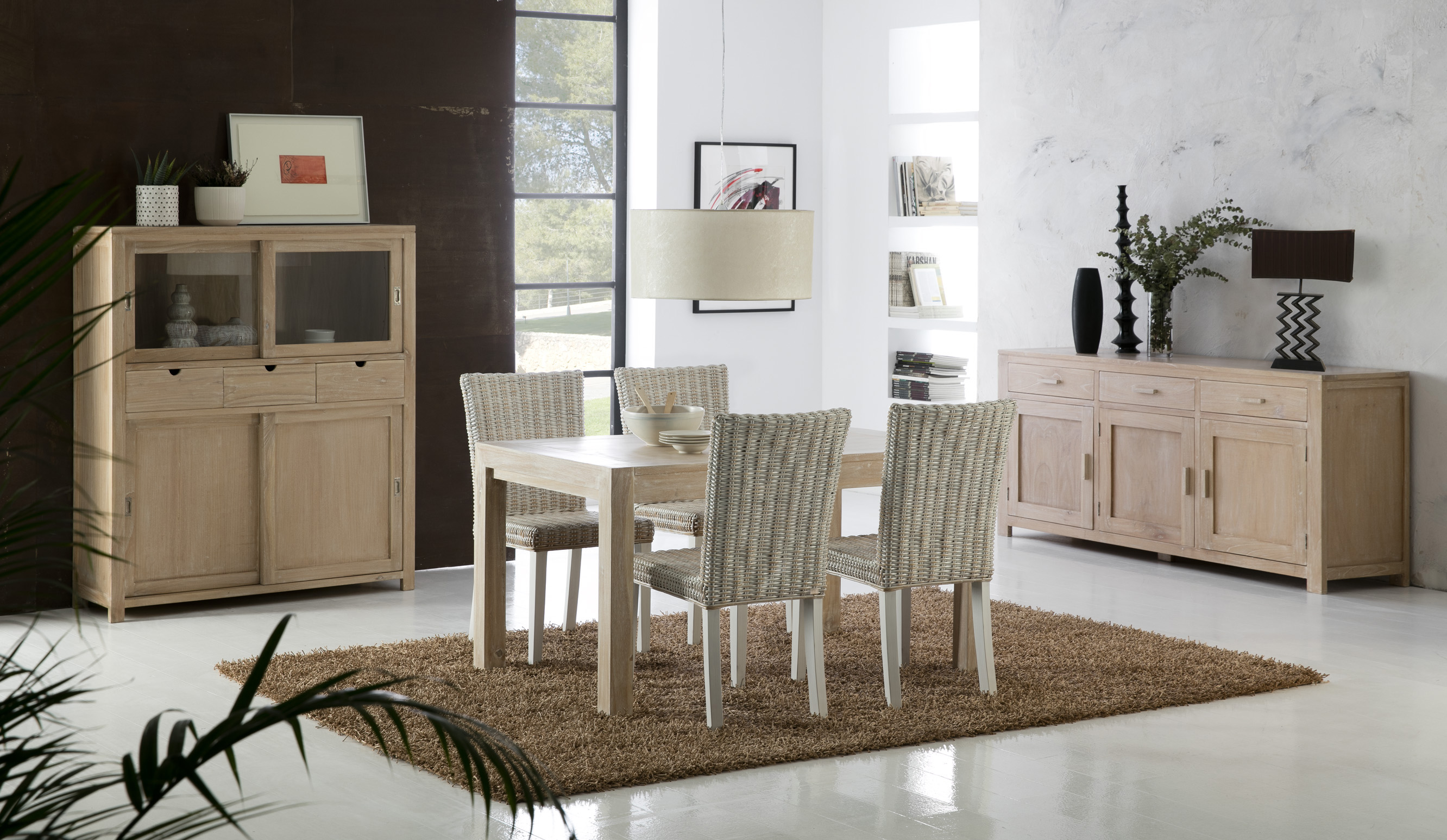 COMEDOR COLONIAL BLANCO  PATINADO