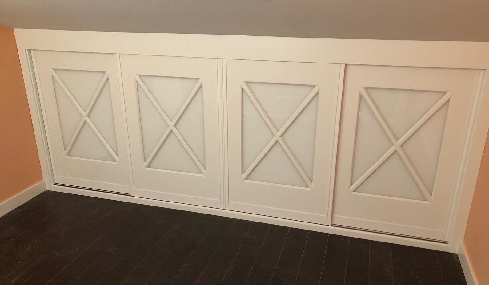 frente perfil lacado blanco, mod. pantografo, aspas, cristal blanco